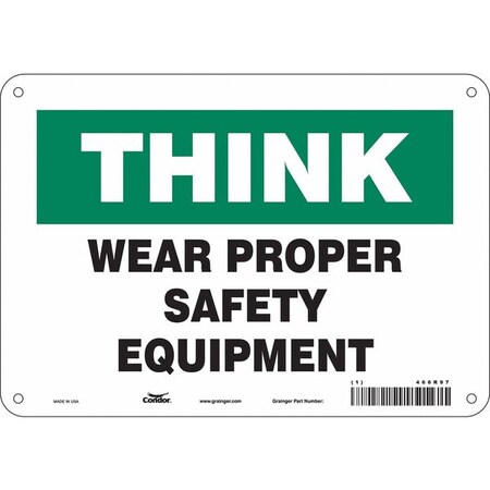 Condor Safety Sign, 7 in Height, 10 in Width, Polyethylene, Vertical Rectangle, English, 466R97 466R97