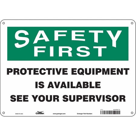 Condor Safety Sign, 10 in Height, 14 in Width, Aluminum, Horizontal Rectangle, English, 466R73 466R73