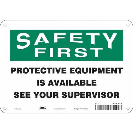 Condor Safety Sign, 7 in Height, 10 in Width, Polyethylene, Vertical Rectangle, English, 466R75 466R75