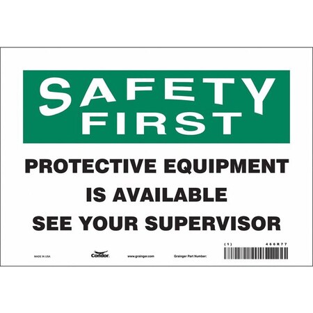 Condor Safety Sign, 7 in Height, 10 in Width, Vinyl, Vertical Rectangle, English, 466R77 466R77