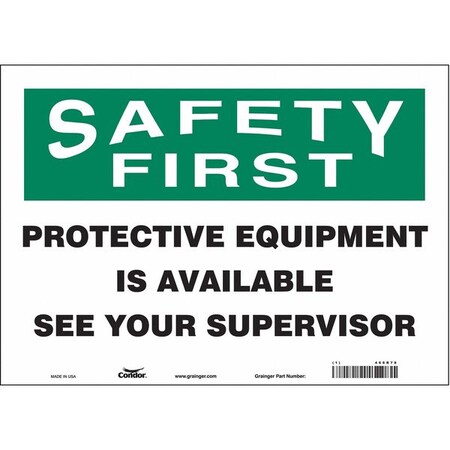 Condor Safety Sign, 10 in Height, 14 in Width, Vinyl, Horizontal Rectangle, English, 466R78 466R78
