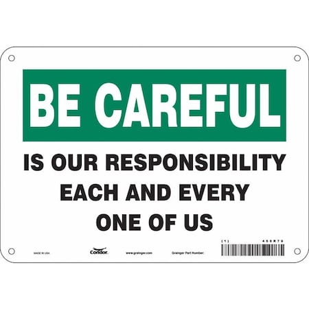 Condor Safety Sign, 7 in Height, 10 in Width, Aluminum, Vertical Rectangle, English, 466R79 466R79