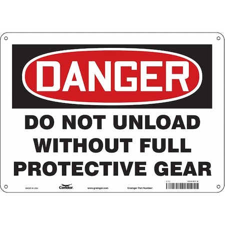 Condor Safety Sign, 10 in Height, 14 in Width, Aluminum, Horizontal Rectangle, English, 466R15 466R15