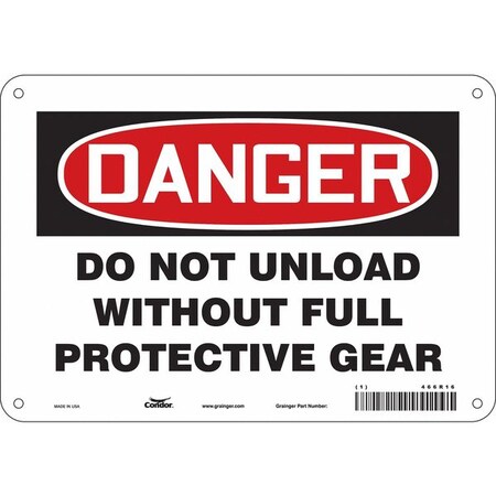 Condor Safety Sign, 7 in Height, 10 in Width, Polyethylene, Vertical Rectangle, English, 466R16 466R16