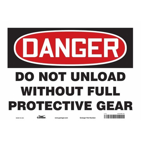 Condor Safety Sign, 10 in Height, 14 in Width, Vinyl, Horizontal Rectangle, English, 466R19 466R19