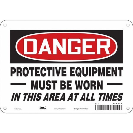 Condor Safety Sign, 7 in Height, 10 in Width, Polyethylene, Vertical Rectangle, English, 466R34 466R34