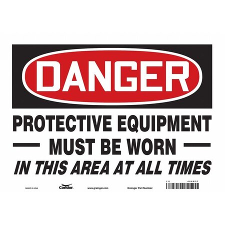 Condor Safety Sign, 10 in Height, 14 in Width, Vinyl, Horizontal Rectangle, English, 466R37 466R37