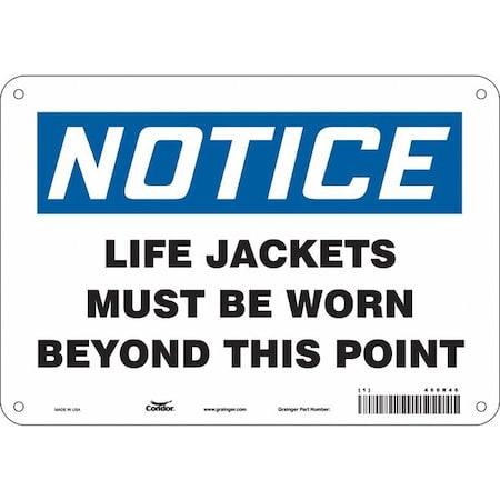 Condor Safety Sign, 7 in Height, 10 in Width, Aluminum, Vertical Rectangle, English, 466R46 466R46