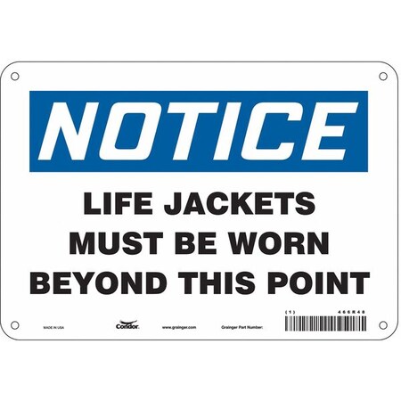 Condor Safety Sign, 7 in Height, 10 in Width, Polyethylene, Vertical Rectangle, English, 466R48 466R48