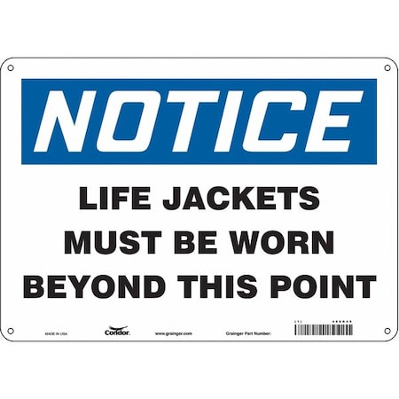 Condor Safety Sign, 10 in Height, 14 in Width, Polyethylene, Horizontal Rectangle, English, 466R49 466R49