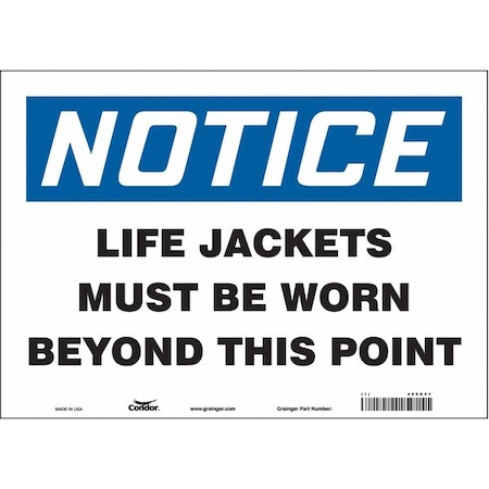 Condor Safety Sign, 10 in Height, 14 in Width, Vinyl, Horizontal Rectangle, English, 466R51 466R51