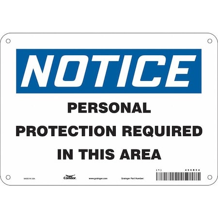 Condor Safety Sign, 7 in Height, 10 in Width, Polyethylene, Vertical Rectangle, English, 466R54 466R54