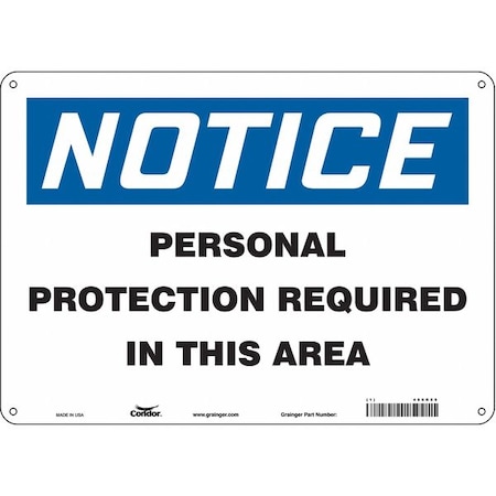 Condor Safety Sign, 10 in Height, 14 in Width, Polyethylene, Horizontal Rectangle, English, 466R55 466R55