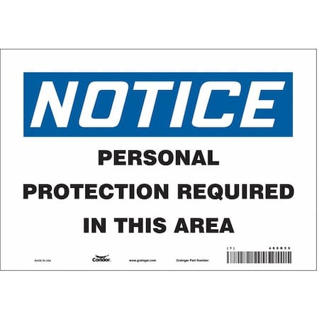 Condor Safety Sign, 7 in Height, 10 in Width, Vinyl, Vertical Rectangle, English, 466R56 466R56
