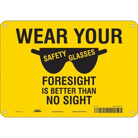 Condor Safety Sign, 7 in Height, 10 in Width, Polyethylene, Vertical Rectangle, English, 466T84 466T84