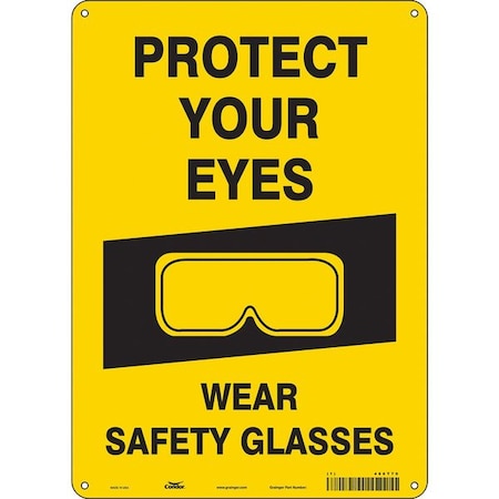 Condor Safety Sign, 14 in Height, 10 in Width, Aluminum, Vertical Rectangle, English, 466T70 466T70