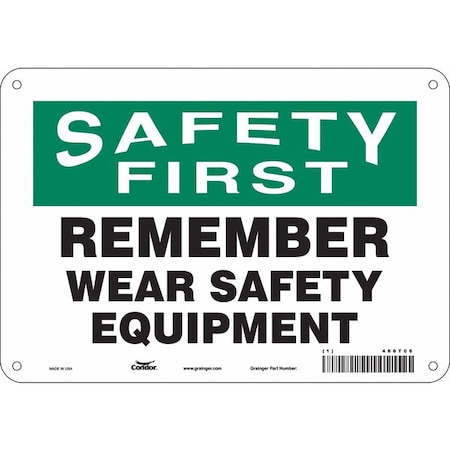 Condor Safety Sign, 7 in Height, 10 in Width, Polyethylene, Vertical Rectangle, English, 466T06 466T06
