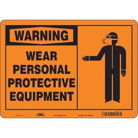 Condor Safety Sign, 10 in Height, 14 in Width, Aluminum, Horizontal Rectangle, English, 466T11 466T11