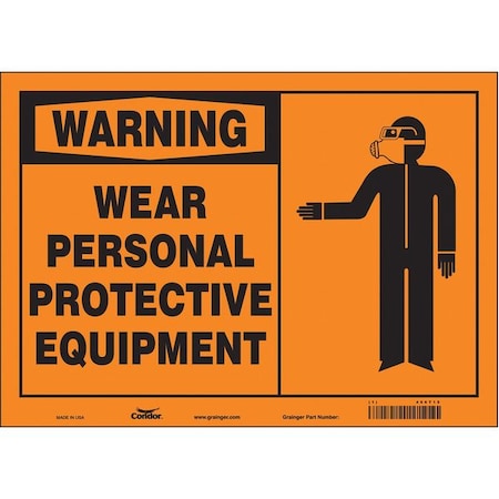 Condor Safety Sign, 10 in Height, 14 in Width, Vinyl, Horizontal Rectangle, English, 466T15 466T15