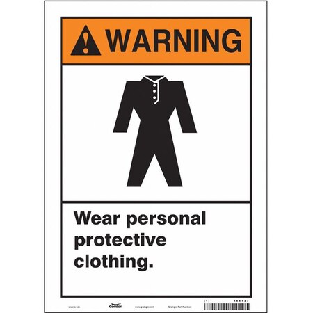 Condor Safety Sign, 14 in Height, 10 in Width, Vinyl, Vertical Rectangle, English, 466T27 466T27