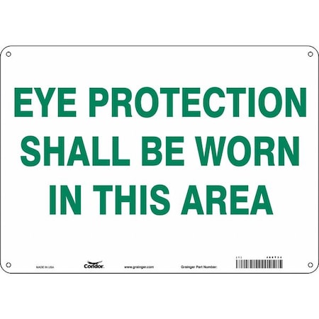 Condor Safety Sign, 10 in Height, 14 in Width, Aluminum, Horizontal Rectangle, English, 466T34 466T34