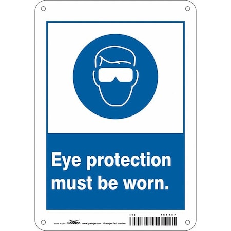 Condor Safety Sign, 10 in Height, 7 in Width, Aluminum, Horizontal Rectangle, English, 466T57 466T57