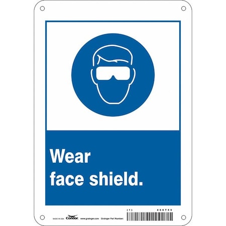 Condor Safety Sign, 10 in Height, 7 in Width, Polyethylene, Horizontal Rectangle, English, 466T59 466T59