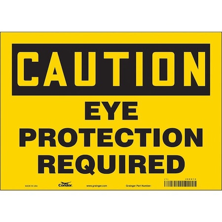 Condor Safety Sign, 10 in Height, 14 in Width, Vinyl, Horizontal Rectangle, English, 466U16 466U16