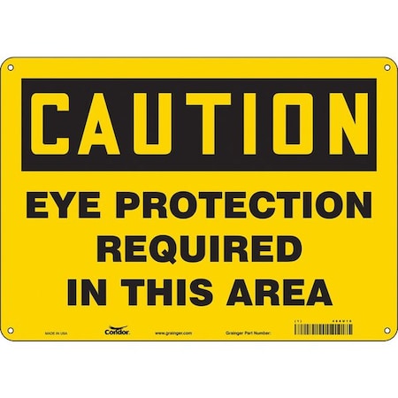 Condor Safety Sign, 10 in Height, 14 in Width, Aluminum, Horizontal Rectangle, English, 466U18 466U18