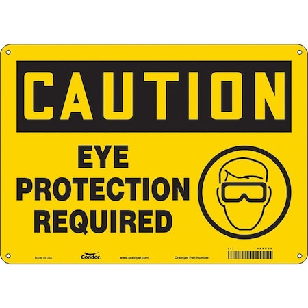 Condor Safety Sign, 10 in Height, 14 in Width, Aluminum, Horizontal Rectangle, English, 466U30 466U30