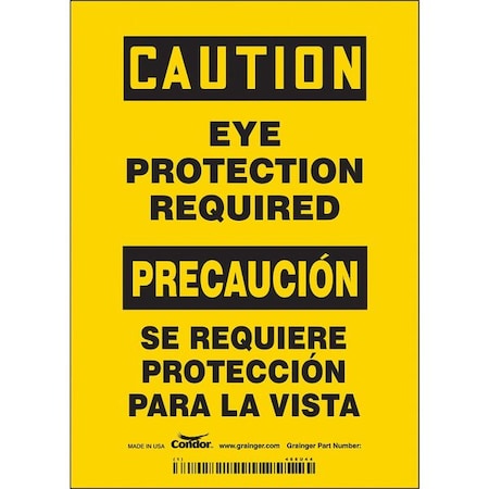 Condor Safety Sign, 5" W, 7" H, 0.004" Thickness, 466U44 466U44