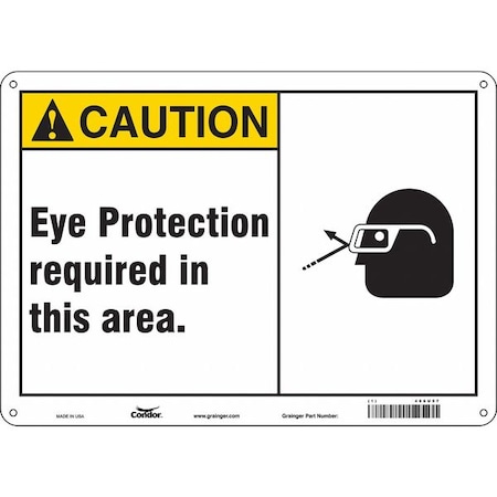 Condor Safety Sign, 10 in Height, 14 in Width, Aluminum, Horizontal Rectangle, English, 466U57 466U57