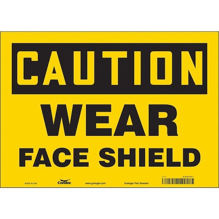 Condor Safety Sign, 10 in Height, 14 in Width, Vinyl, Horizontal Rectangle, English, 466V81 466V81