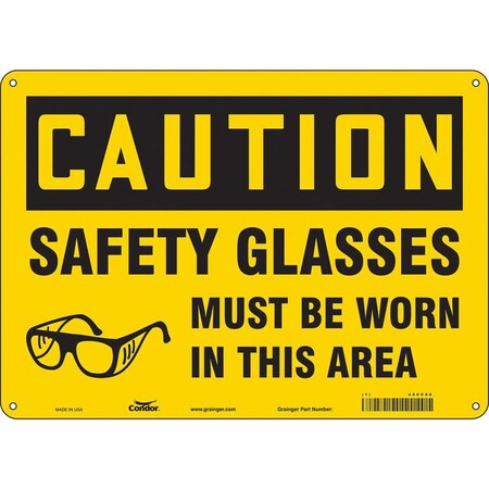 Condor Safety Sign, 10 in Height, 14 in Width, Polyethylene, Horizontal Rectangle, English, 466V86 466V86