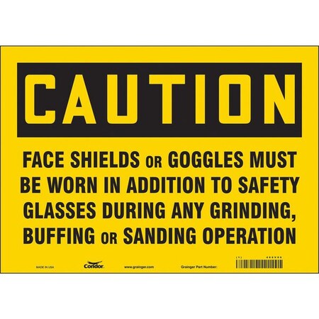 Condor Safety Sign, 10 in Height, 14 in Width, Vinyl, Horizontal Rectangle, English, 466V96 466V96