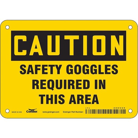 Condor Safety Sign, 7" W, 5" H, 0.055" Thickness, 466V05 466V05