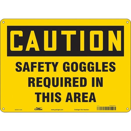 Condor Safety Sign, 10 in Height, 14 in Width, Polyethylene, Horizontal Rectangle, English, 466V07 466V07