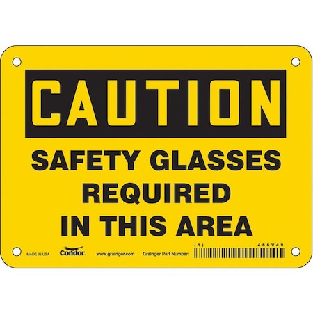 Condor Safety Sign, 7" W, 5" H, 0.032" Thickness, 466V49 466V49
