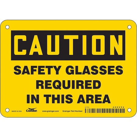 Condor Safety Sign, 7" W, 5" H, 0.055" Thickness, 466V52 466V52