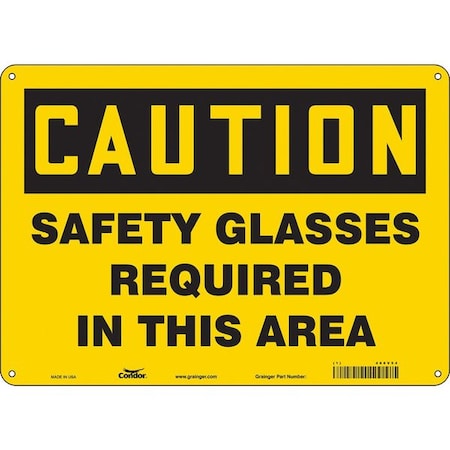 Condor Safety Sign, 10 in Height, 14 in Width, Polyethylene, Horizontal Rectangle, English, 466V54 466V54