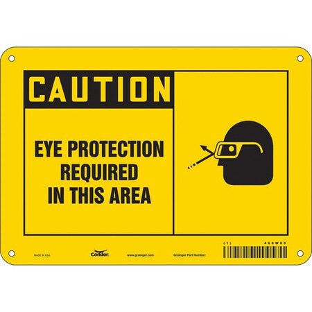 Condor Safety Sign, 7 in Height, 10 in Width, Aluminum, Vertical Rectangle, English, 466W80 466W80