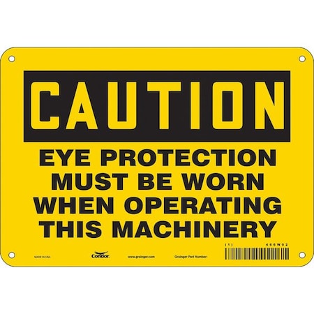 Condor Safety Sign, 7 in Height, 10 in Width, Aluminum, Vertical Rectangle, English, 466W92 466W92