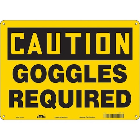 Condor Safety Sign, 10 in Height, 14 in Width, Polyethylene, Horizontal Rectangle, English, 466W70 466W70