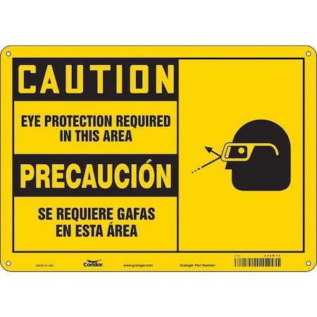 Condor Safety Sign, 14" W, 10" H, 0.032" Thickness, 466W74 466W74