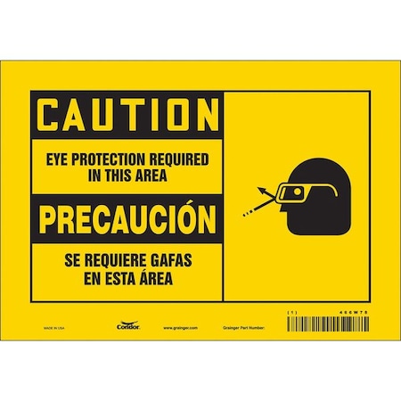 Condor Safety Sign, 10" W, 7" H, 0.004" Thickness, 466W78 466W78