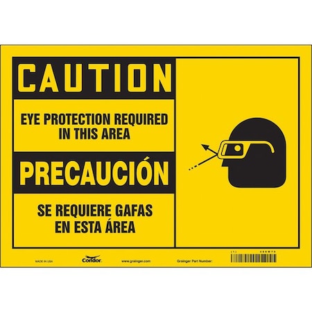 Condor Safety Sign, 14" W, 10" H, 0.004" Thickness, 466W79 466W79