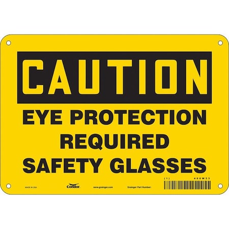 Condor Safety Sign, 7 in Height, 10 in Width, Polyethylene, Vertical Rectangle, English, 466W33 466W33