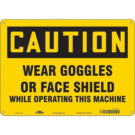 Condor Safety Sign, 10 in Height, 14 in Width, Polyethylene, Horizontal Rectangle, English, 466W64 466W64