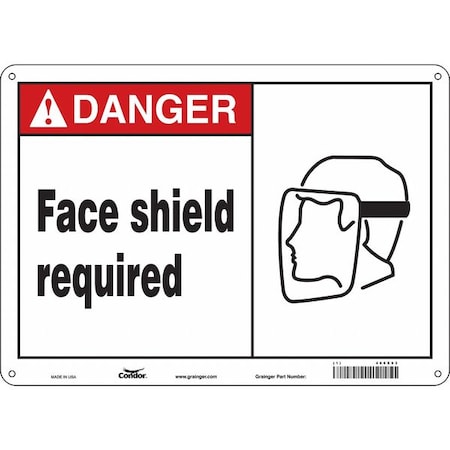 Condor Safety Sign, 10 in Height, 14 in Width, Polyethylene, Horizontal Rectangle, English, 466X93 466X93