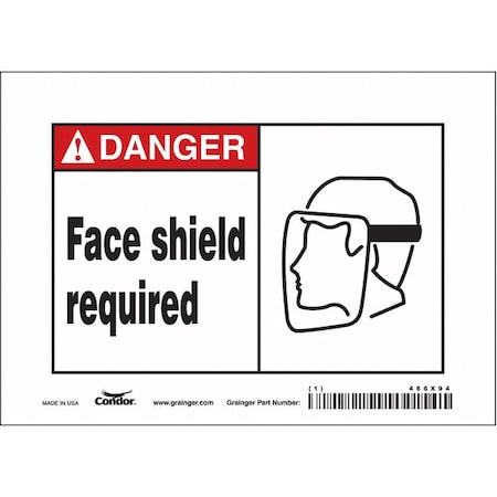 Condor Safety Sign, 5 in Height, 7 in Width, Vinyl, Horizontal Rectangle, English, 466X94 466X94